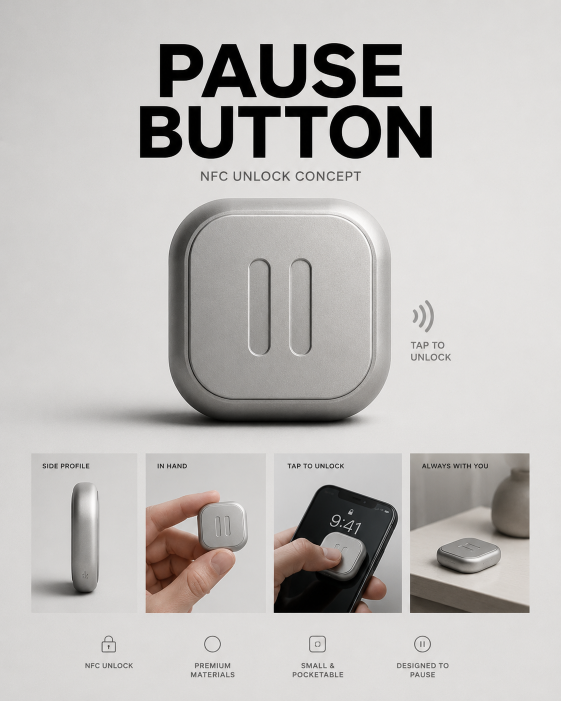 Pause button product poster